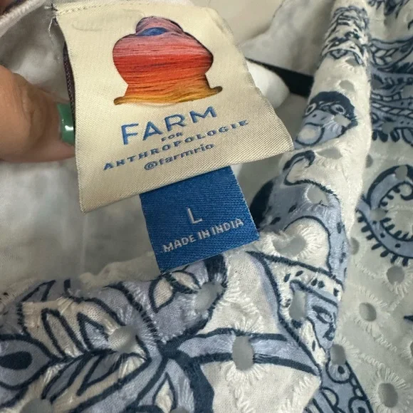 FARM Rio One Shoulder Eyelet Midi Dress - Picture 4 of 7